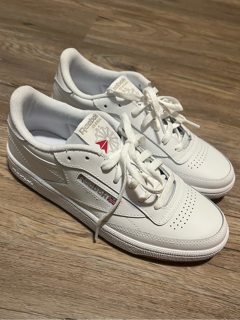 Reebok White Leather Club 85 Foundation Sneakers NWOT